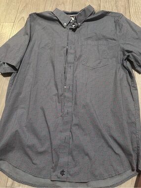 Cody James Men's Casual Short-Sleeve Button-Down Shirt — Blue Micro-Pattern